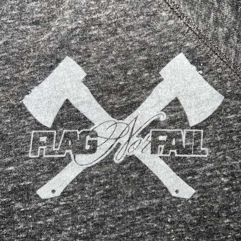 Flag Nor Fail Women's 3/4 Raglan Henley Shirt Heathered Black Small - Picture 3 of 7